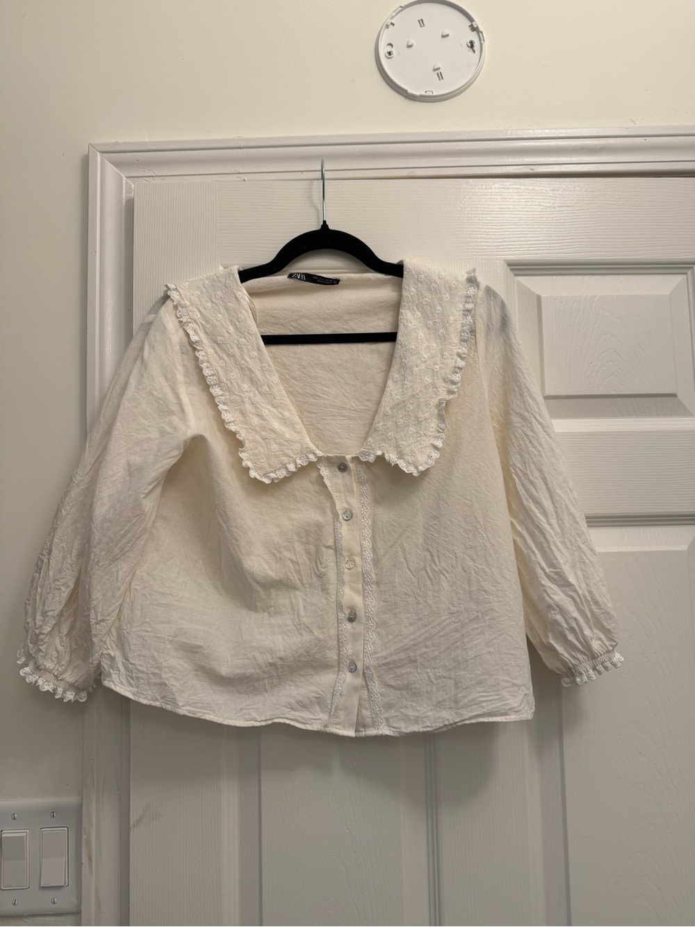 Zara Cotton Collared Blouse